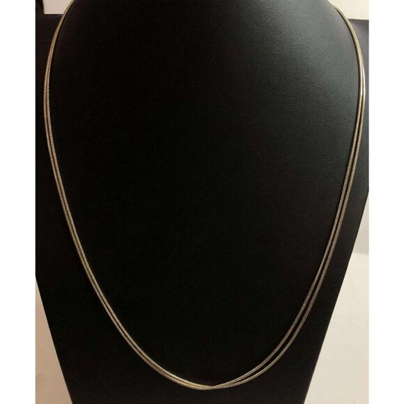 1954 CHICO'S Silver tone layered snake chain necklace 23-26" - Picture 1 of 2